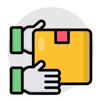 Editable design of giving parcel vector