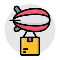 An icon design of blimp delivery vector
