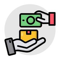 Conceptual design icon of cash on delivery vector
