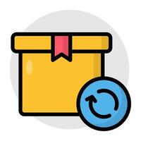An editable design icon of parcel update vector