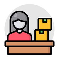 A flat design of logistic reception vector