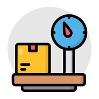 Conceptual flat design of parcel weighing vector