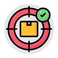 Modern design icon of target parcel vector