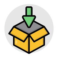 An icon design of packaging vector