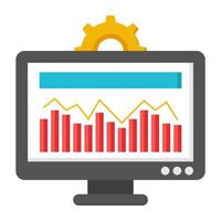 An icon of online data analytics vector