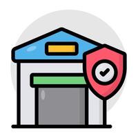 Flat design icon of warehouse security vector
