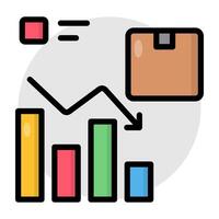 An editable design icon of logistic analytics vector