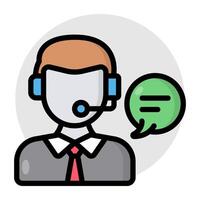 Modifiable icon of customer service representative vector