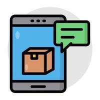 Perfect icon of mobile parcel vector