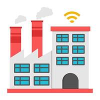 A colored design icon of smart factory vector
