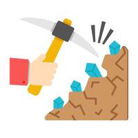 Editable design icon of mining vector
