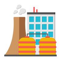 factory building flat set vector