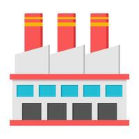 factory building flat icon set vector