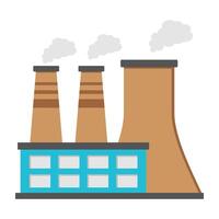flat icon of factory building vector