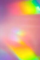 Sunlight background, abstract photo with sunshine and rainbow flare, vivid color minimal photo. Prism light and caustic effects texture, trendy aesthetic view diffraction sunbeams, blur glow