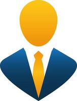 Abstract businessperson avatar with suit and tie representing corporate identity and professional networking concept vector