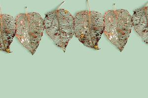 Natural Autumnal red brown leaves as creative fall pattern, veins of leaf, textured foliage close up, organic design background. Aesthetic nature macro trends, minimal style autumn ornament photo