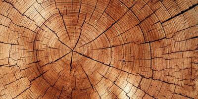 Wooden old rings texture natural banner background, round shape of wood timber with cracks as natural pattern, abstract nature. Wooden aesthetic texture, design element, nature gradient color photo
