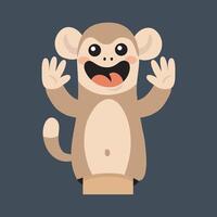 monkey hand doll character in isolated flat design vector