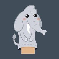 elephant character hand puppet in isolated flat design vector