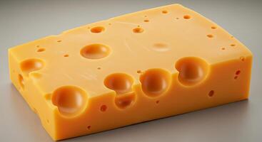 A Detailed Look at a Block of Swiss Cheese with Numerous Characteristic Holes photo