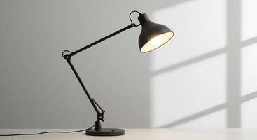 Sleek and Stylish Adjustable Black Metal Desk Lamp for Modern Workspaces photo
