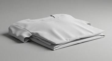 A Neatly Folded White Crew Neck TShirt Ready for Display or Sale photo