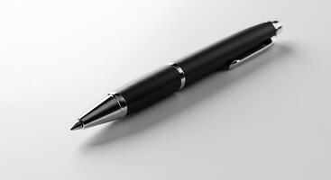 Sleek Black Pen on White Surface photo