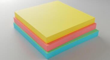 Stack of Colorful Sticky Notes Ready for Notes and Reminders photo