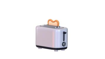 Bread with toaster machine icon animation 3d render concept of Electrical toaster kitchen appliance icon animation video