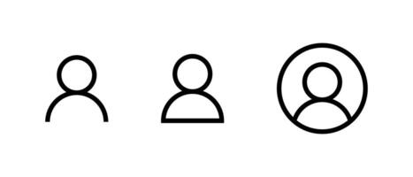 Login avatar outline icon set. Default profile sign. User account symbol vector