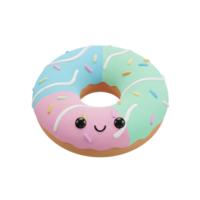 a donut with sprinkles on it, with a smiley face png