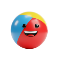 Smiling Beach Ball Cartoon Character with Happy Expression on White Background png