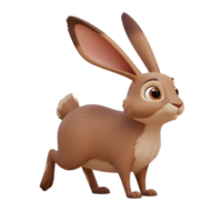 Cartoon Hare Character Standing Posing Isolated on White Background png