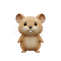 Cute Cartoon Mouse Character Standing Isolated on White Background png