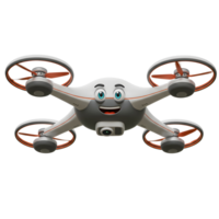 Cartoon Drone Character with Smiling Face and Camera for Animation png