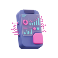 Analyzing Data with a Futuristic Device Displaying Charts and Statistics png