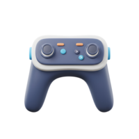 Stylized Blue Game Controller with Joysticks and Buttons on White Background png