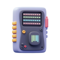 Cartoon Computer Terminal with Glowing Lights and Buttons for Technology Illustration png