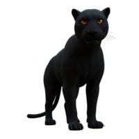 Black Panther Standing Isolated on White Background Looking Forward Render png