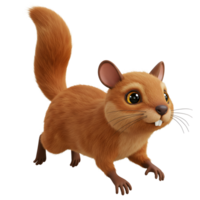 Cute Cartoon Squirrel Running Animation on Isolated White Background png