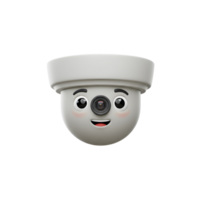Smiling Security Camera Cartoon Character with Friendly Expression on White png