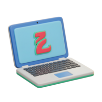 Stylized Laptop Displaying Unique Character Design for Tech and Creative Projects png