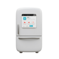 Smart Refrigerator with Interactive Recipe and Shopping List Display png