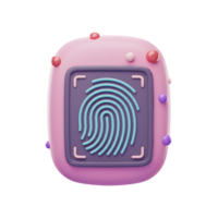Fingerprint Scanning Icon with Rounded Design for Security and Technology png