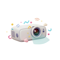 Cartoon Projector Casting Light with Floating Shapes for Creative Presentation png