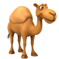 Cartoon Camel Character Standing on White Background with a Smiling Expression png