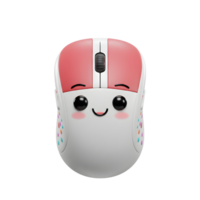 Smiling Computer Mouse with Kawaii Face and Colorful Dots Design png
