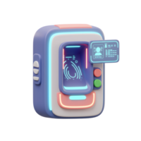 3D Rendering of Fingerprint Scanner for Identification and Access Control png