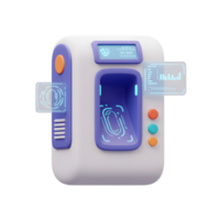 Scanning Fingerprint Security Machine in 3D Rendering with Futuristic Technology png